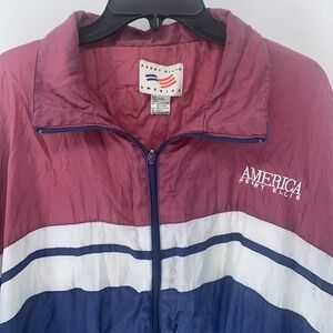 Vintage America Perry Ellis Men's Zip Nylon Windbreaker Jacket Size XXL